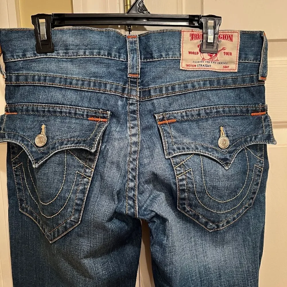 NWOT Men's True Religion Straight Flap Pocket Jeans Size 31 x 34